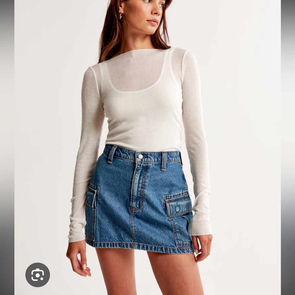NWT // Denim Mini Skirt with Cargo Pockets